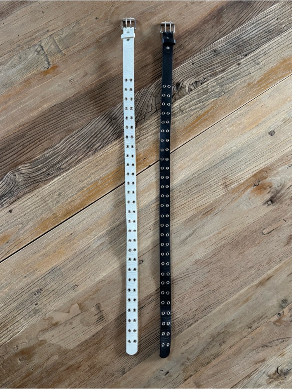 Kids Double Grommet Belt Set - White & Black, NWOT
